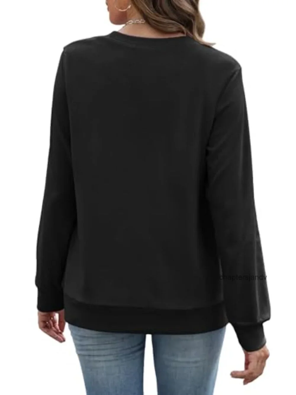 Crewneck Sweatshirt Long Sleeve Tunic Top with Pockets